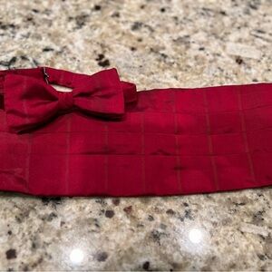 Vintage Silk Cumber-bun and Bow tie Set by Neiman Marcus
